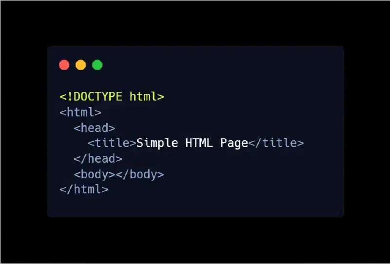 أبسط صفحة HTML